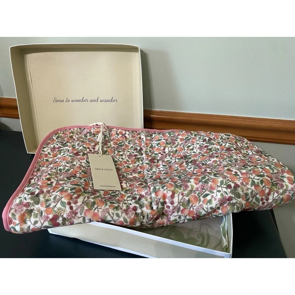 Timo & Violet Hooded Towel 100% cotton peach Blossom Floral